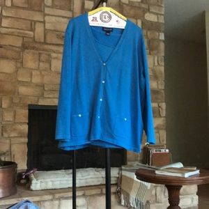 Jones of New York plus size sweater and shell.